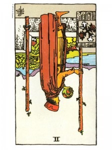 two of wands reversed