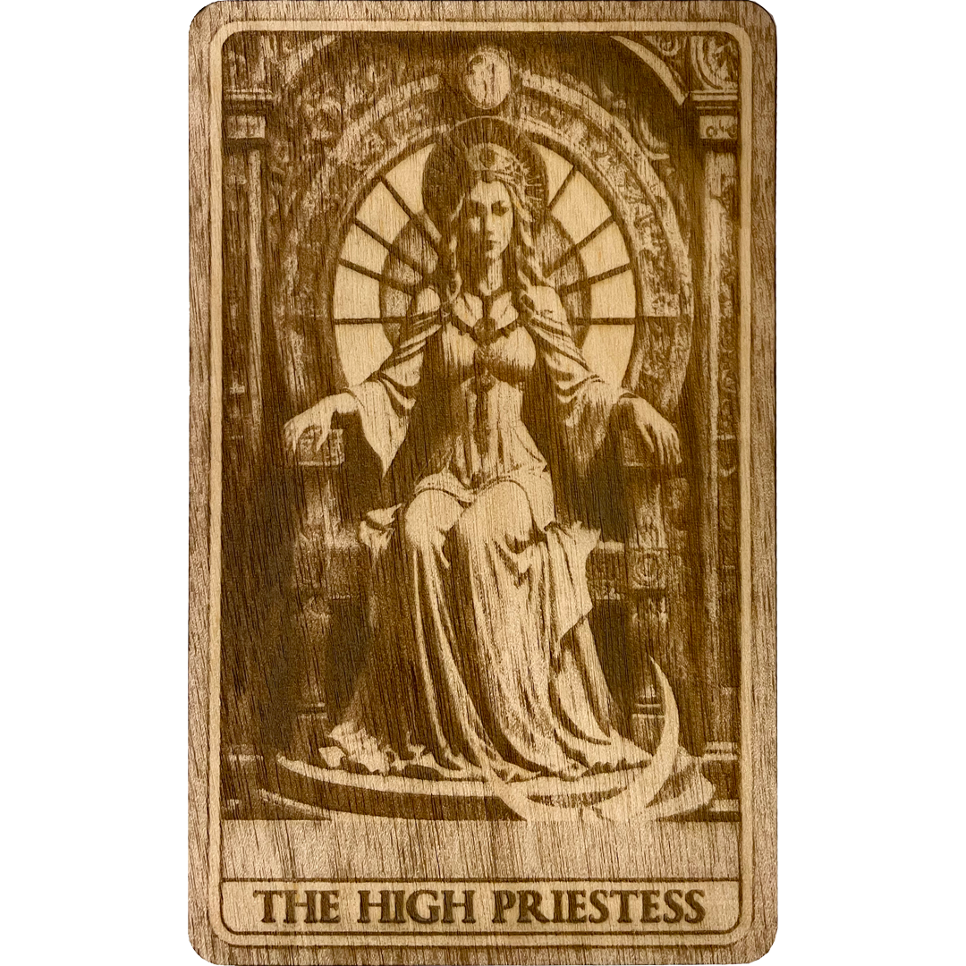 The High Priestess on Baltic Birch Crystal Clear Reflections Tarot Divinations