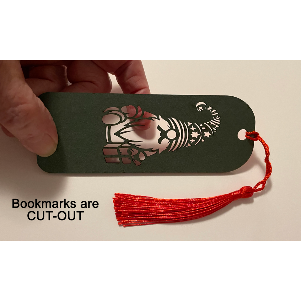 Here you can see that the Gnome in our bookmark is a cut-out.