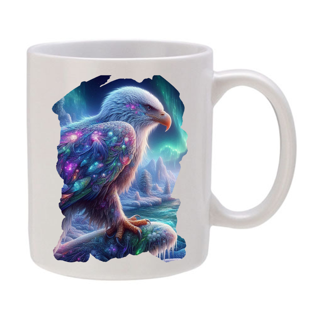 Sample of the Mystical Bald Eagle Series on a Coffee Cup