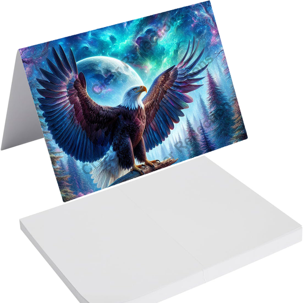 Sample of the Mystical Bald Eagle Series on a Greeting Card