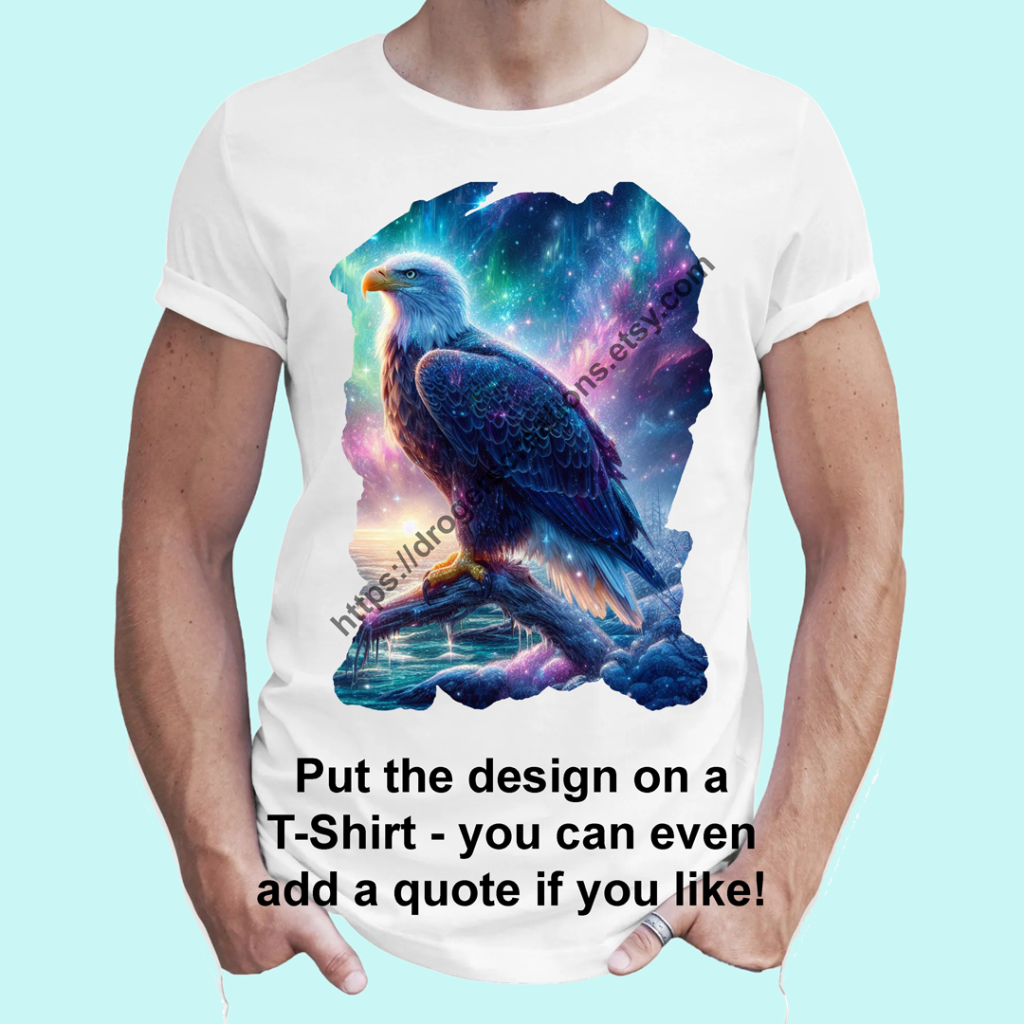 Sample of the Mystical Bald Eagle Series on a T-shirt